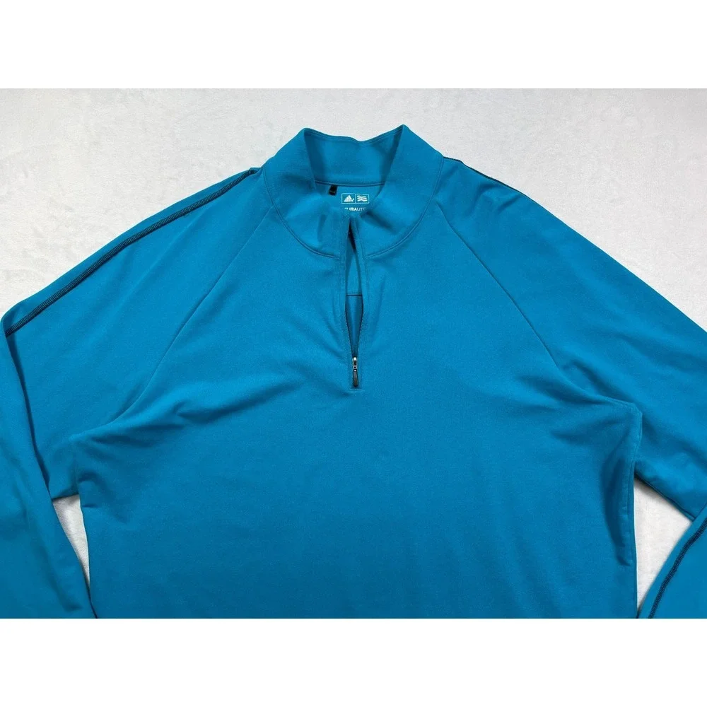Adidas Golf Pullover Mens Size XL Blue‎ Quarter-Zip Performance ClimaLite